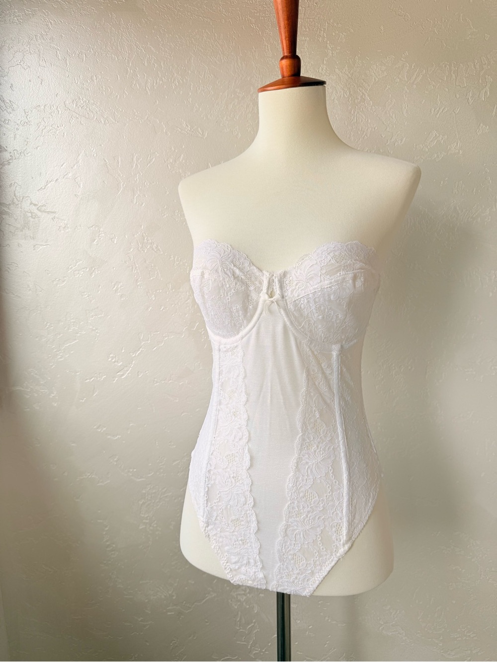 Vintage dead stock 1970’s lace corset bodysuit